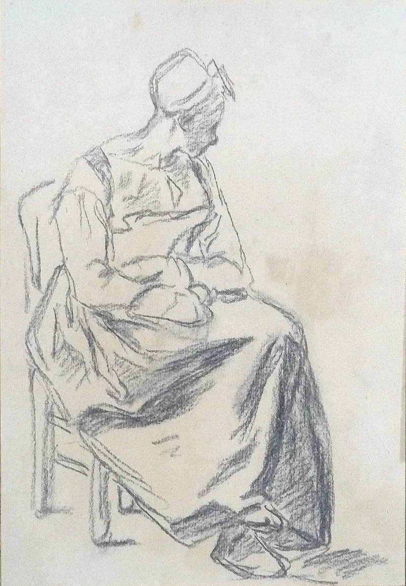 Contadina seduta
